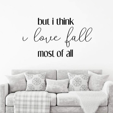 'I Love Fall' - Autumn Wall Decal - Vinyl Decor for Living Room, Family Room or Home Decoration