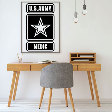 Army Medic Wall Decal - Vinyl Art Decor for Room, Office or Man Cave Decoration