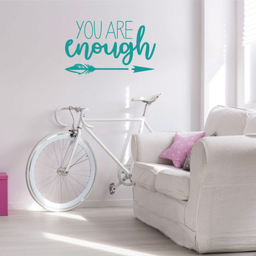 Arrow Wall Decal Decor- You Are Enough- Vinyl Sticker Decorations for Girl's Bedroom, Playroom or Study Area