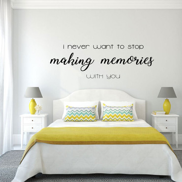 Bedroom Wall Decal for Couples - Vinyl Love Quote: "Making Memories" - Available in Small and Large Sizes and 25 Different Bright Colors