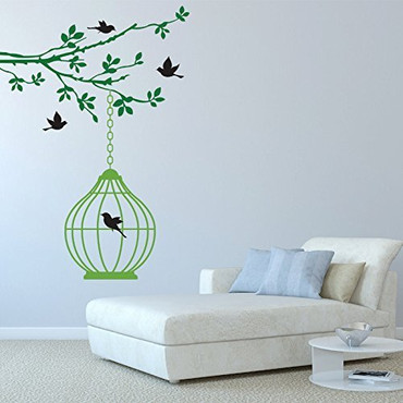 Bird Wall Decals Vinyl Decor Stickers for Family Room, Pet Shop, Aviary, Museum, School Classroom