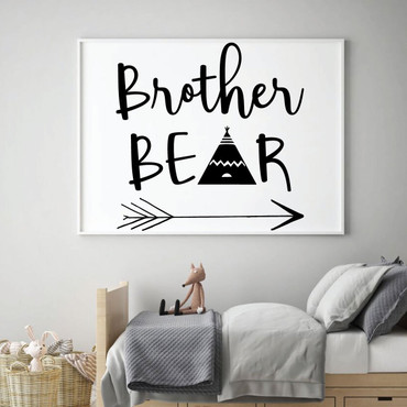 Children Wall Decal - Brother Bear - Vinyl Decorations for Boy's Bedroom, Playroom or Study Area