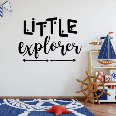 Children's Room Wall Decal ' 'Little Explorer' with Arrow Design - Boys or Girl's Bedroom Decoration, Playroom or Nursery Room Decor
