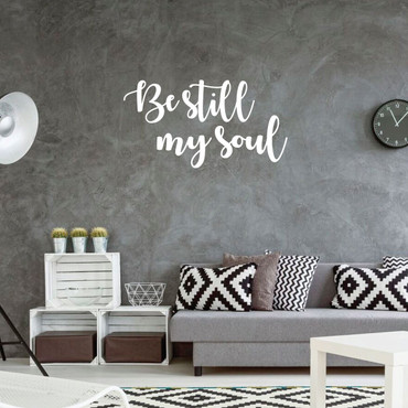 Christian Quote Decal - Be Still, My Soul Wall Art - Vinyl Sticker Scripture for Religious Home Decor, Living Room or Bedroom Decoration