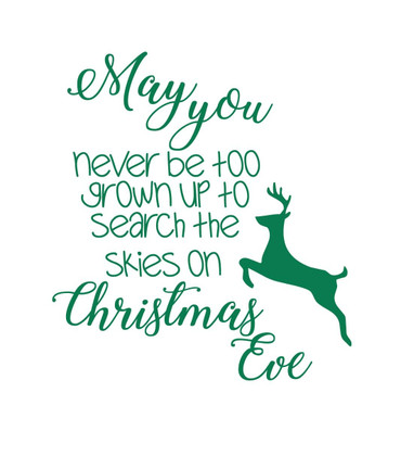 Christmas Wall Decal - May You Never Be Too Grown Up - Holiday Vinyl Decor for Living Room or Home Decoration