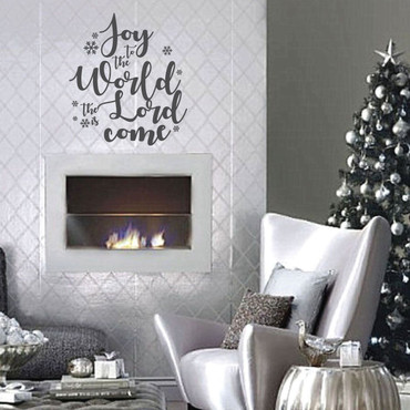 Christmas Wall Decals - Joy To The World - Holiday Vinyl Stickers For Living Room or Home Decor - Farmhouse Decoration