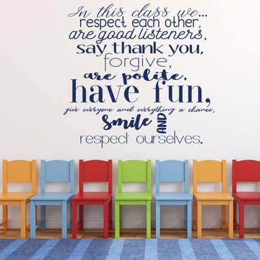 Class Rules Vinyl Sign - Classroom Wall Lettering for School Teachers and Students - Back to School Decoration