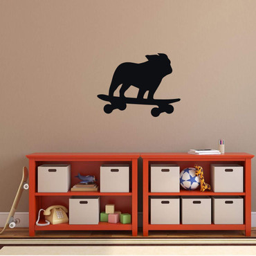 Dog Lover Gifts | Dog Skateboarding Vinyl Wall Decal For Home Decor or Veterinary Clinic Decoration | Fun Sticker for Laptop or Water Bottle | Small, Large, Extra Large