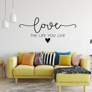 Home Wall Decor | Love the Life You Live | Craft Room, Bedroom, Living Room, Entryway | Vinyl Decal Decoration for Home, Dorm, Studio, Playroom Or Office | Vinyl Sticker for Laptop