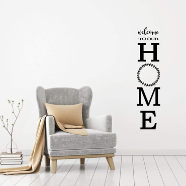 Welcome To Our Home with Wreath Quote