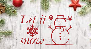 Christmas Decor - Let it Snow with Snowman- Holiday Vinyl Stickers for Living Room or Home Decoration