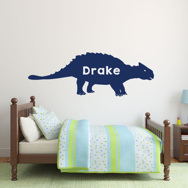 Dinosaur Bedroom Vinyl Decals - Personalized Ankylosaurus for Children Room Decor, Children's Playrooms, School Vinyl Decoration, Wall Decals