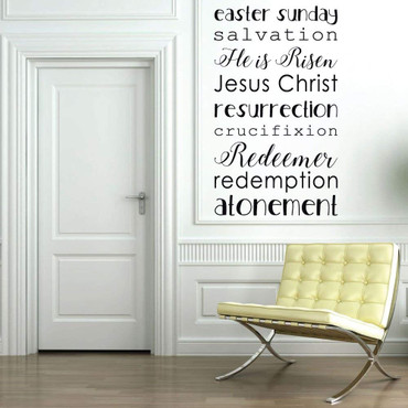 Easter Themed Vinyl Wall Decal Lettering for Christians
