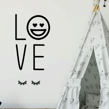 Emoji Wall Decal - Love - Vinyl Decorations for Boys or Girl's Bedroom, Playroom or Nursery Decor