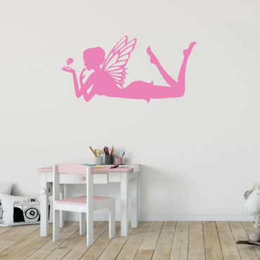 Fairy Rose Wall Decal - Vinyl Sticker Decoration for Nursery, Girls Bedroom, Teen or Tween Room Decor