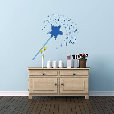 Fairy Wall Stickers, Magic Wand With Stars Decor for Baby Nursery, Bedroom, Children's Room, Playroom