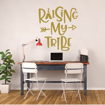 Family Wall Decor - Raising My Tribe - Tribe Wall Decor - Vinyl Decoration for Home, Bedroom, Playroom or Study Area.