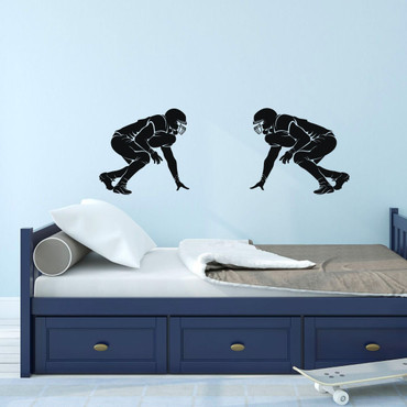 Football Wall Decal - Face To Face - Vinyl Sticker for Boy's Bedroom Decor, Playroom or Game Room Decoration