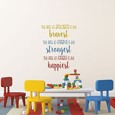 Forgiveness Wall Decal, Apologize - Forgive - Forget Quote Vinyl Stickers, Christian Inspirational Vinyl Home or Office Decor