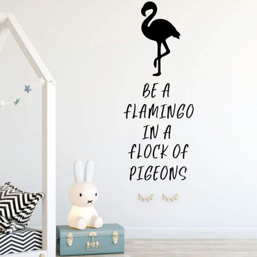 Girls Room Wall Decal - Be A Flamingo - Vinyl Art Home Decoration For Teen's Bedroom or Playroom Decor