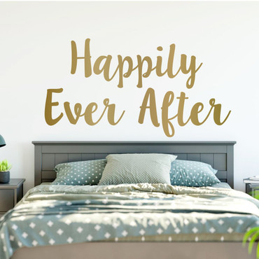 Happily Ever After Sign - Fairytale Vinyl Wall Sticker for Home, Bedroom, Playroom Decoration - Weddings, Showers, Boutiques, Anniversary