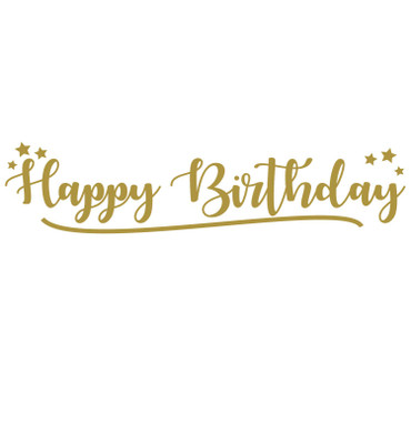 Happy Birthday Wall Decal Sticker with Stars Vinyl Design