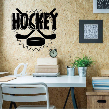 Hockey Stick Wall Decor - Vinyl Sticker Decal for Players, Fans, Bedroom or Playroom - Sports Themed Decoration