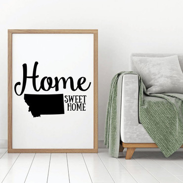 Home Sweet Home State of Montana Vinyl Wall Art Decal For Living Dining, Family Room, or Entryway Decor
