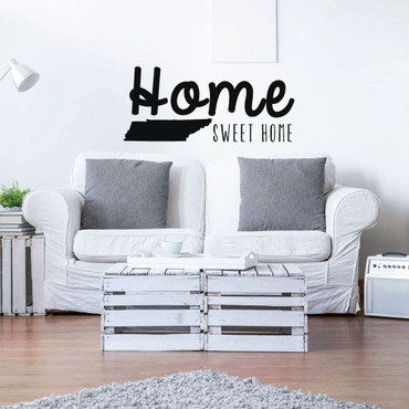 Home Sweet Home State of Tennessee Vinyl Wall Art Decal For Living Dining, Family Room, or Entryway Decor