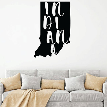 Indiana Wall Decal - State Silhouette Vinyl Art for Home Decor, Living Room or Family Room Decoration