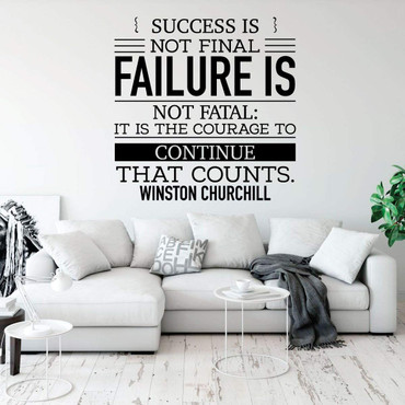 Inspirational Winston Churchill Courage Quote Wall Decal