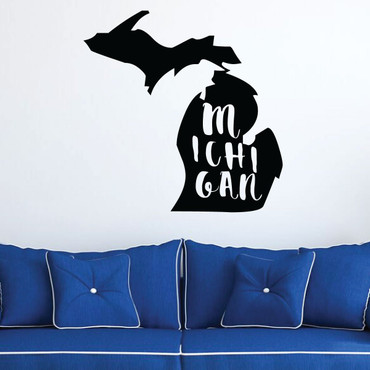 Michigan Wall Decal - State Silhouette Vinyl Art for Home Decor, Living Room or Family Room Decoration