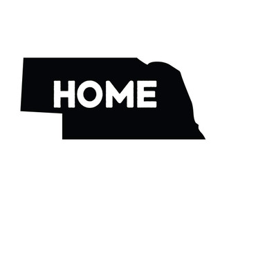 Nebraska State Decal - State Vinyl Wall Art - Silhouette with HOME