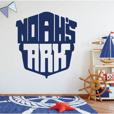 Noah's Ark - Christian Wall Art - Nautical Wall Decor - Nursery Room Decor - Home Decoration Boys Room, Kids Playroom Or Church Decor.