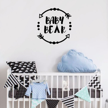Nursery Wall Decor With Arrow Design - Baby Bear - Vinyl Decal for Children's Bedroom or Playroom Decoration