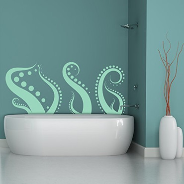 Octopus Wall Decal Ocean Themed Vinyl Stickers for Bathroom, Kids Playroom, Nursery, Aquarium, Birthday Party