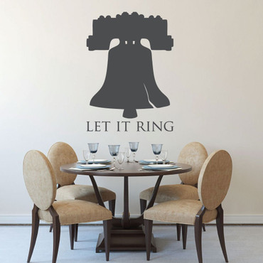 Patriotic Wall Decal - Liberty Bell Let It Ring - United States America - Vinyl Art for Home Decor, Office, or School Decoration