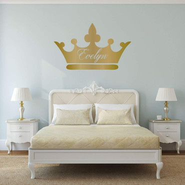 Personalized Princess Wall Art Decals Crown Silhouette