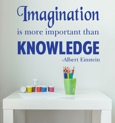 Quote Wall Decals - Imagination is More Important Than Knowledge - Albert Einstein Quotes, Famous Quotes Wall Decals for the Home, Office, or Classroom