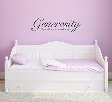 Religious Church Quote Wall Sticker Decal - "Generosity Those Who Give Are Blessed to Have" Vinyl Sticker Decoration for Home, Living Room, Bedroom, Office, Church, Counseling Clinic