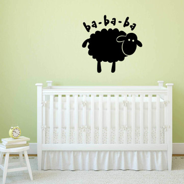 Sheep Nursery Decor | Vinyl Wall Decal for Baby Bedroom, Boy or Girl Playroom | Black, Brown, Red, Pink, Purple, Other Colors