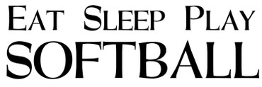 Softball Player Wall Decal - Vinyl Decor for Athletes and Fans - "Eat Sleep Play Softball" Sticker Lettering for Locker Room or Athlete's Bedroom