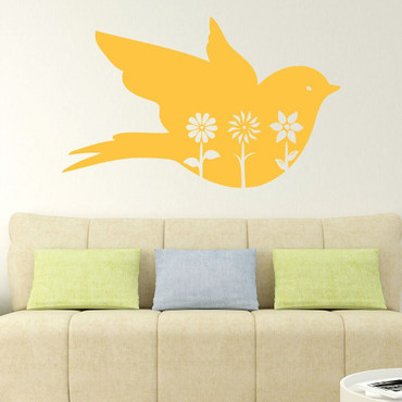Spring Decorations - Vinyl Wall Decal Bird - Spring Season Brought into Your Kitchen, Bedroom, or Living Room