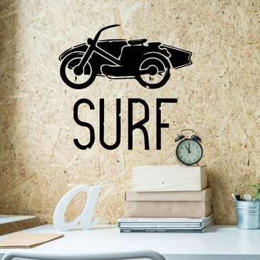 Surfing Wall Decor - Surf Bike - Wall Decals for Home Decor, Bedroom, Playroom Or Beach House - Surfer Gift.