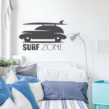 Surfing Wall Decor - Surf Zone Car - Wall Decals for Home Decor, Bedroom, Playroom Or Beach House - Surfer Gift.