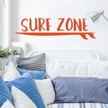 Surfing Wall Decor- Surf Zone Board - Vinyl Decals for Home Decor, Bedroom, Playroom Or Beach House - Surfer Gift
