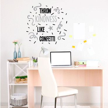 Throw Kindness Like Confetti Wall Decal - Vinyl Home Decoration - Christian Values Inspirational Wall Art Lettering For Living Room, Kitchen, Bedroom, College Dorm, Church or Classroom