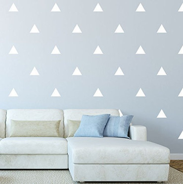 Triangle Shape Vinyl Decals for Walls and Windows - Home Decor for Living Room, Bedroom, Office, Nursery - Available in Gold, Black, White, Blue, Pink, Purple, Other Colors