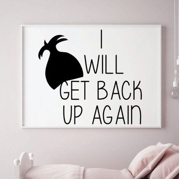 Trolls Wall Decor - I Will Get Back Up Again - Vinyl Wall Decal - Children or Teen Vinyl Decoration for Bedroom, Playroom, Classroom - Frame Not Included