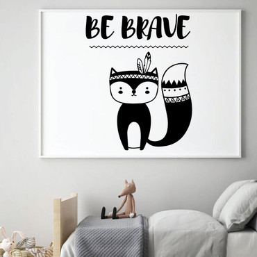 Wall Decal for Children Decor - Be Brave Tribal - Vinyl Decoration for Bedroom, Playroom or Nursery Room
